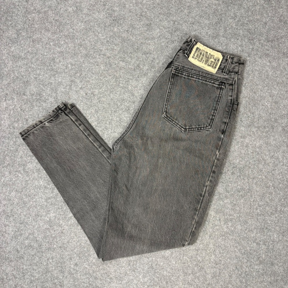 Vintage Bongo High‎ Waisted Tapered Leg Grey Acid Wash Jeans Size 11 Made in USA